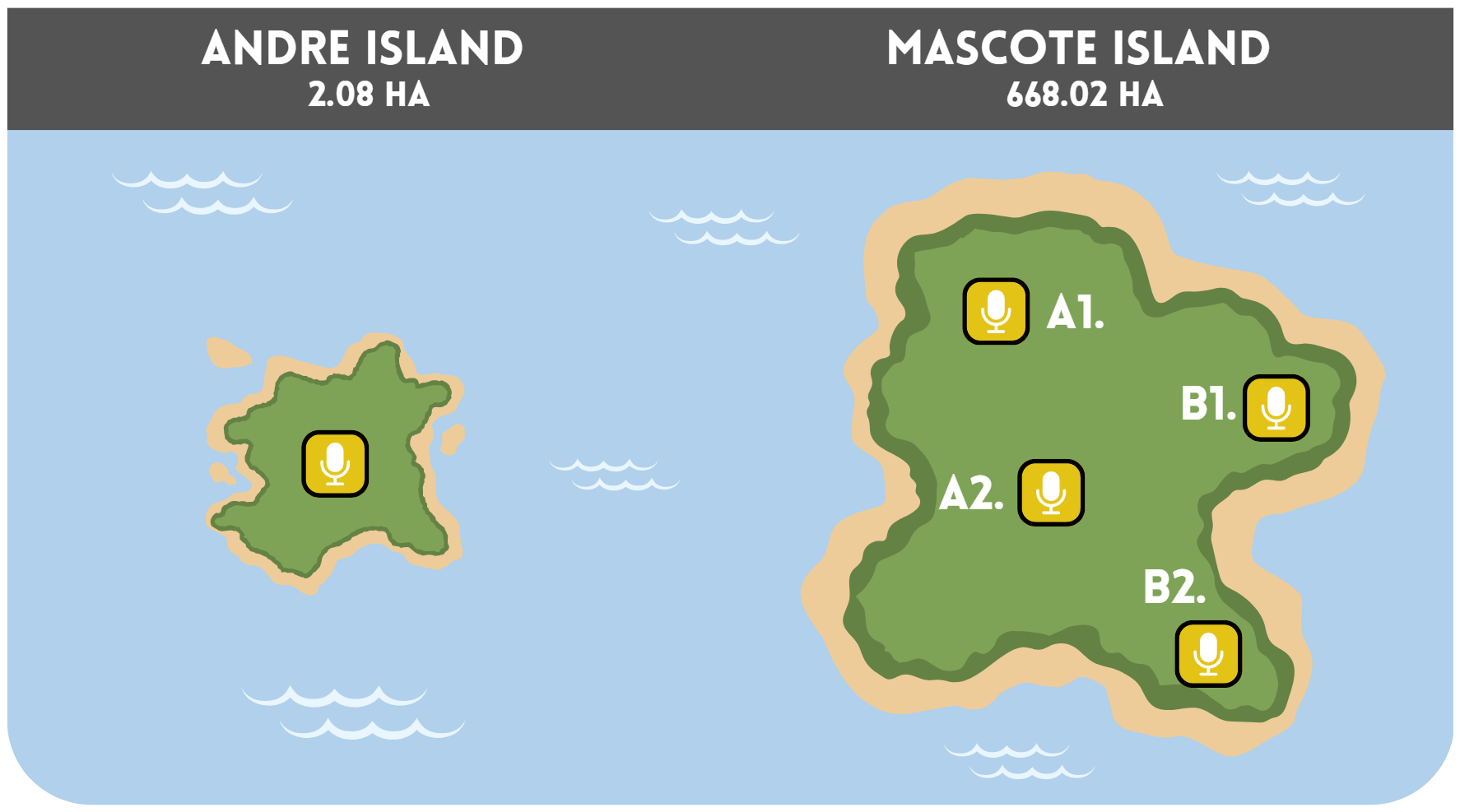 Figure 2: A schematic representation of the islands used in this case study.